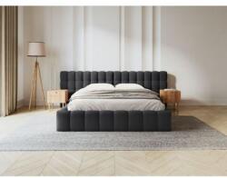 Pat Dormitor MAMAIA, Tesatura structurata, Gri închis, 100x350x230 cm