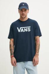Vans pamut póló sötétkék, férfi, nyomott mintás, VN000GGGEB41 - sötétkék XL