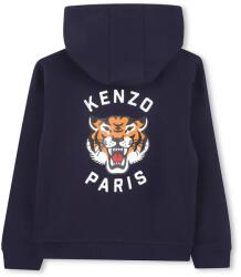 KENZO gyerek melegítőfelső pamutból sötétkék, nyomott mintás, kapucnis, K61190 - sötétkék 114