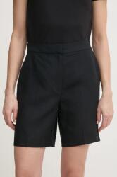 Calvin Klein vászonkeverék rövidnadrág fekete, magas derekú, K20K208380 - fekete 34