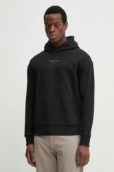 Calvin Klein pamut melegítőfelső fekete, férfi, nyomott mintás, kapucnis, K10K114262 - fekete XXL