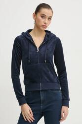 Juicy Couture velúr pulóver sötétkék, mintás, kapucnis, JCWAS125302 - sötétkék S