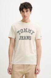 Tommy Jeans pamut póló bézs, férfi, nyomott mintás, DM0DM20773 - bézs M