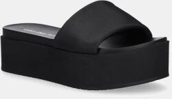 Calvin Klein Jeans papucs FLATFORM SANDAL SLIDE IN NYLON fekete, női, platformos, YW0YW01791 - fekete Női 37