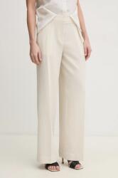 Calvin Klein nadrág női, bézs, magas derekú széles, K20K208217 - bézs 36