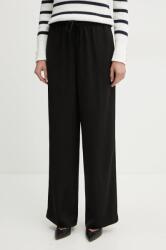 Giorgio Armani nadrág női, fekete, magas derekú széles, XW000143 AF10840 - fekete 40