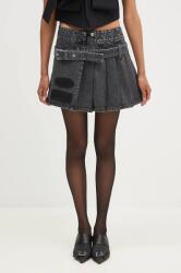 Ambush farmer szoknya Denim Pleats Skirt fekete, mini, harang alakú, BWYF002F24DEN0011100 - fekete 27