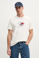 Tommy Hilfiger pamut póló - bézs XXL - answear - 19 010 Ft