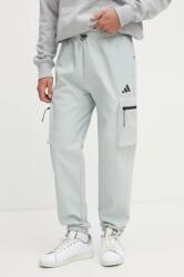 Adidas melegítőnadrág City Escape zöld, férfi, nyomott mintás, JF3286 - zöld L