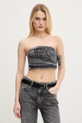 Moschino Jeans top szürke, női, nyomott mintás, 0810 3219 - szürke L