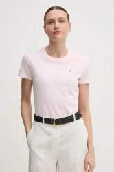 Tommy Hilfiger pamut póló női, rózsaszín, WW0WW44433 - rózsaszín XS