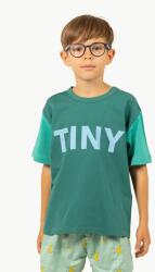 Tinycottons gyerek pamut póló COLOR BLOCK TEE zöld, nyomott mintás, SS25-159 - zöld 140