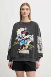 Desigual pamut melegítőfelső MINNIE szürke, női, nyomott mintás, 25SWSK25 - szürke M