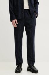 APC A. P. C. gyapjú nadrág pantalon pieter férfi, sötétkék, egyenes, WOARO. H08394 - sötétkék 50