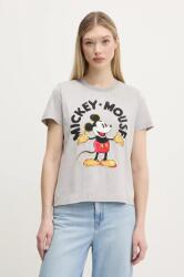 Desigual pamut póló MICKEY MOUSE női, szürke, 25SWTKAI - szürke XL
