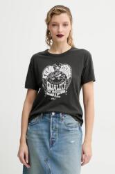Levi's pamut póló GRAPHIC ICONIC TEE női, fekete, A8802 - szürke M