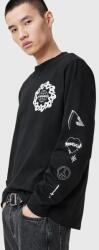 AllSaints pamut melegítőfelső ORBITAL fekete, férfi, nyomott mintás, M021PC - fekete XL