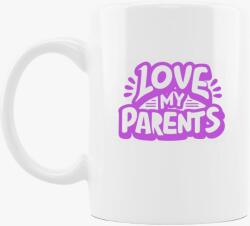 Los Polos Love my Parents lilás bögre