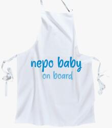 Los Polos nepo baby on board (kék) feliratos kötény