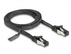 Delock RJ45 lapos patch kábel apa - apa Cat. 8.1 flexibilis 1 m (fekete) (DL80179) (DL80179)