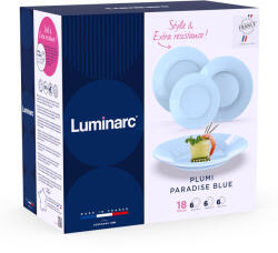 Luminarc Plumi Étkészlet, 18 db-os, kék (503329)
