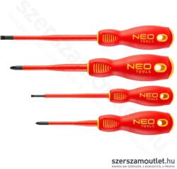 NEO TOOLS Csavarhúzó készlet, 1000V, szigetelt, vékonyított szár, SL/PH, 4db-os (04-144) (04-144)