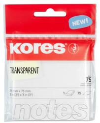KORES Bloc de notițe autoadezive, 75x75 mm, 75 coli, KORES, transparent 48187 (48187)