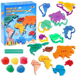 Inlea4Fun Gyurmakészlet kiegészítőkkel Inlea4Fun MAP OF THE WORLD - Világtérkép (JO-ZA4650)