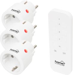 Somogyi Elektronic TH2313 távirányítható mini hálózati aljzat szett, 2300 W, 3 aljzat + 1 távirányító, 40m hatótáv - studioeszkozok
