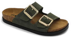  0Ft kiszállítás! Leon Comfortstep 7010 zöld női bőr papucs 36-41 -Birkenstockhoz hasonlatos talppal