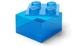 LEGO® Cutie de depozitare LEGO 4 cu capac - albastru transparent (SL40090805)