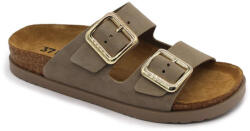  0Ft kiszállítás! Leon Comfortstep 7010 szürke női bőr papucs 36-41 -Birkenstockhoz hasonlatos talppal