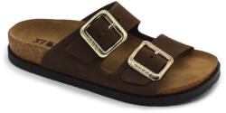  0Ft kiszállítás! Leon Comfortstep 7010 barna velúr női bőr papucs 36-41 -Birkenstockhoz hasonlatos talppal