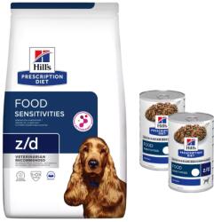 Hill's Hill's PD Prescription Diet Canine z/d ételérzékenység 10kg + INGYENES 2x370g - doboz HILL'S PD Prescription Diet Canine z/d ételérzékenység