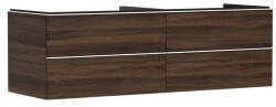 Hansgrohe Xelu Q Konzolos mosdószekrény négy fiókkal 1560/550 mosdótálakhoz, matt fehér fogantyú/sötét dió 54093700 (54093700)