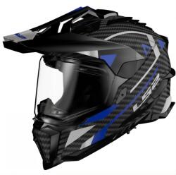 LS2 MX701 C Explorer Adventure motoros enduro bukósisak kék
