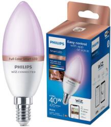 Philips intelligens RGB LED izzó, gyertya, Wi-Fi, Bluetooth, C37, E14, 4, 9 W (40 W), 470 lm, szín (C37 E14 4,9 W 470 lm)