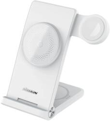Nillkin PowerTrio 3in1 MagSafe vezeték nélküli töltő Apple Watch-hoz Fehér (MFI)