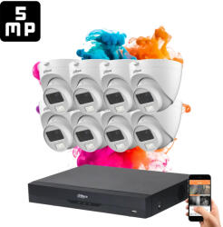 DAHUA 8 dome kamerás 5MP kamera rendszer színes éjszakai képpel