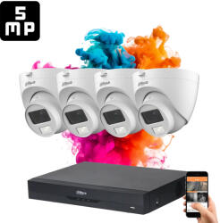 DAHUA 4 dome kamerás 5MP kamera rendszer színes éjszakai képpel