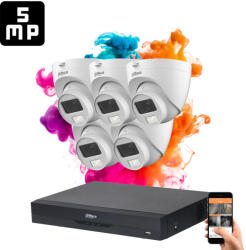 DAHUA 5 dome kamerás 5MP kamera rendszer színes éjszakai képpel