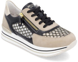 Remonte női bézs-fekete-fehér fűzős cipzáros sneaker félcipő D1329-03
