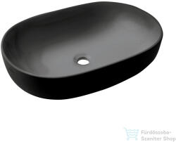 INVENA TEJA 60x41 cm-es pultra ültethető mosdó csaplyuk nélkül, matt fekete CE-09-005-C (CE-09-005-C)