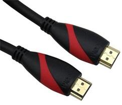 VCOM kábel HDMI (apa-apa) 1, 8m (v1.4, 19M/M, 3D) piros-fekete (CG525-R-1.8)