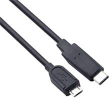 VCOM kábel USB 3.1 Type-C - Micro USB2.0 AM 1m, fekete (apa-apa) (CU-407) (CU-407-1.0)