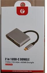 VCOM kábel átalakító USB Type-C apa - VGA + HDMI anya (CU433m) (CU433M)