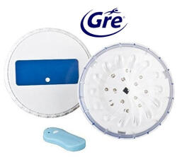 GRE mágneses, medence falra helyezhető lámpa, távirányítóval (2 db fehér led lámpa + 1 db távirányító) (PLED2-FDR)