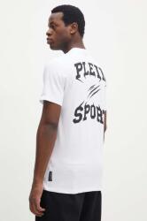 Plein Sport pamut póló fehér, férfi, nyomott mintás, FADC MTK7560 STE003N - fehér L