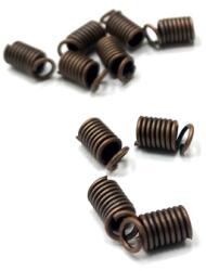  Gyöngy alkatrész- bőrvégzáró, rugós, bronz, 4, 5mm