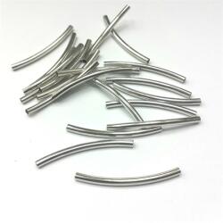  Gyöngy alkatrész- fém köztes íves cső 35mm ezüst 20db/csomag